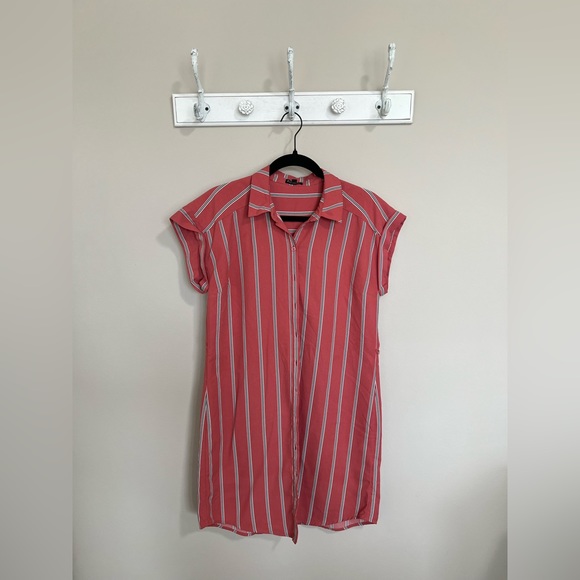 Express Women’s Striped Button Front Shirt Dress - Size Medium - Picture 1 of 7